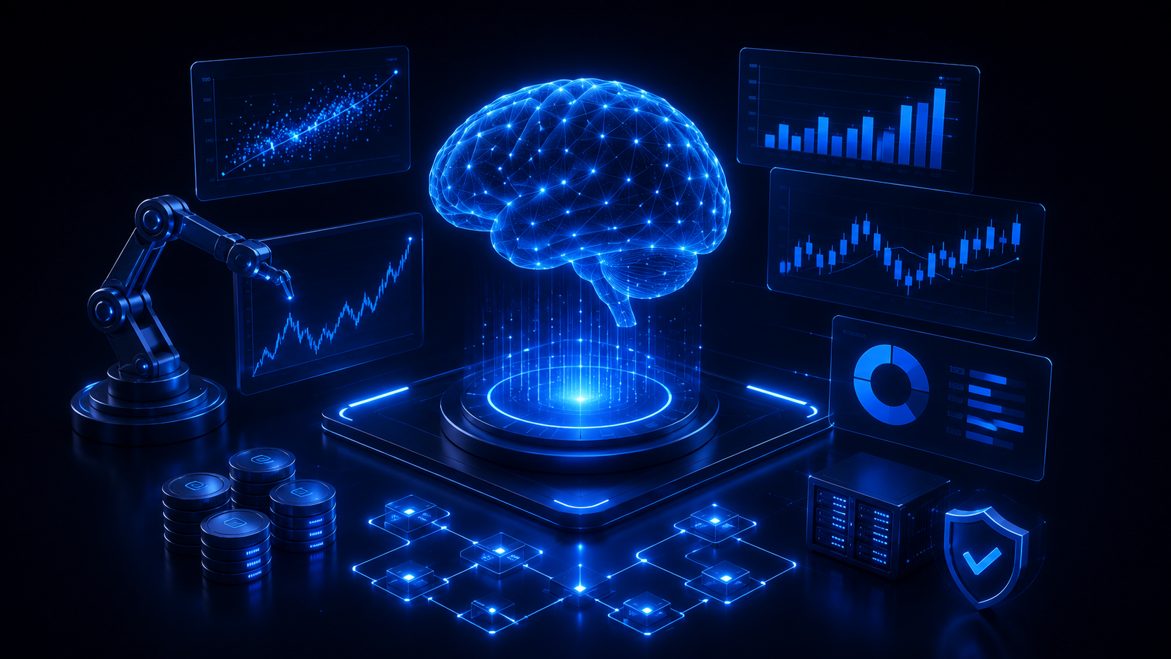 AI quantitative trading neural network visualization